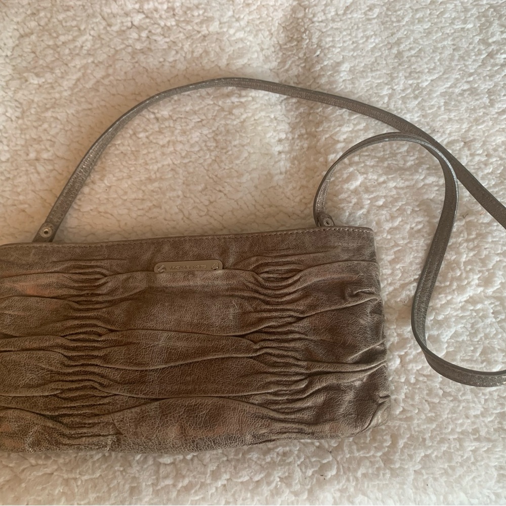 Michael Kors Medium Webster Quilted Nickel Genuine Leather Conv Clutch - Picture 2 of 12